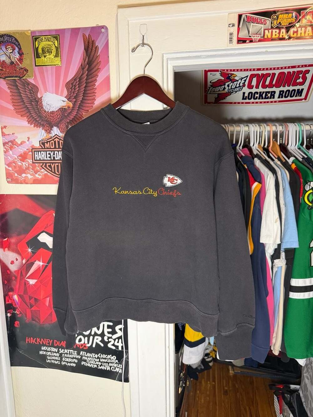 Vintage Kansas City Chiefs Embroidered Crewneck Sweatshirt Womens Size L